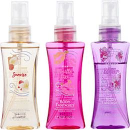 Body Fantasies Variety By Body Fantasies 3 Pieces Set With Japanese Cherry Blossom & Sweet Sunrise & Pink Vanilla Kiss And All Are Body Spray 1.7 Oz F