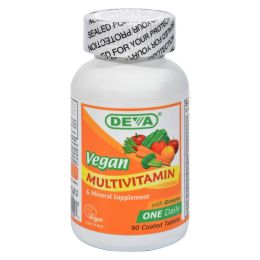 Deva Vegan Vitamins - Multivitamin and Mineral Supplement - 90 Coated Tablets (SKU: 107094)